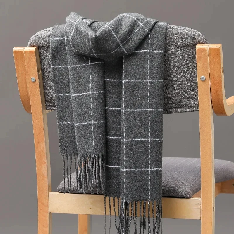 2024 Nieuwe Winter Heren Sjaal Houden Warme Kasjmier Sjaals Casual Merk Designer Pashmina Halsdoek Kwast Business Shawl Wrap