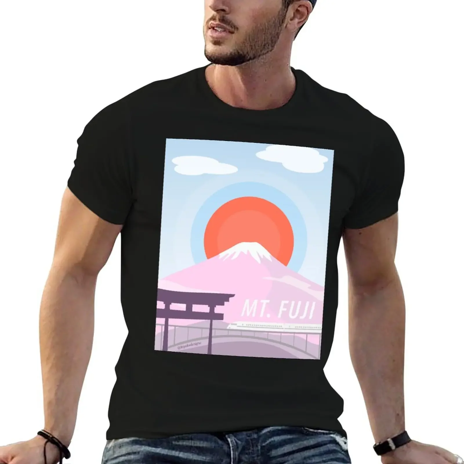 Mt. Fuji T-Shirt Blouse anime clothes luxury clothes men