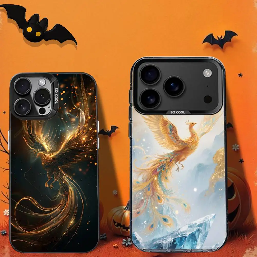 

Colorful P-Phoenix-ES Phone Case For iPhone 16,12,13,17,15,1,11,Mini,Pro,SE,XS,MAX,Black Matte Silicone Cover