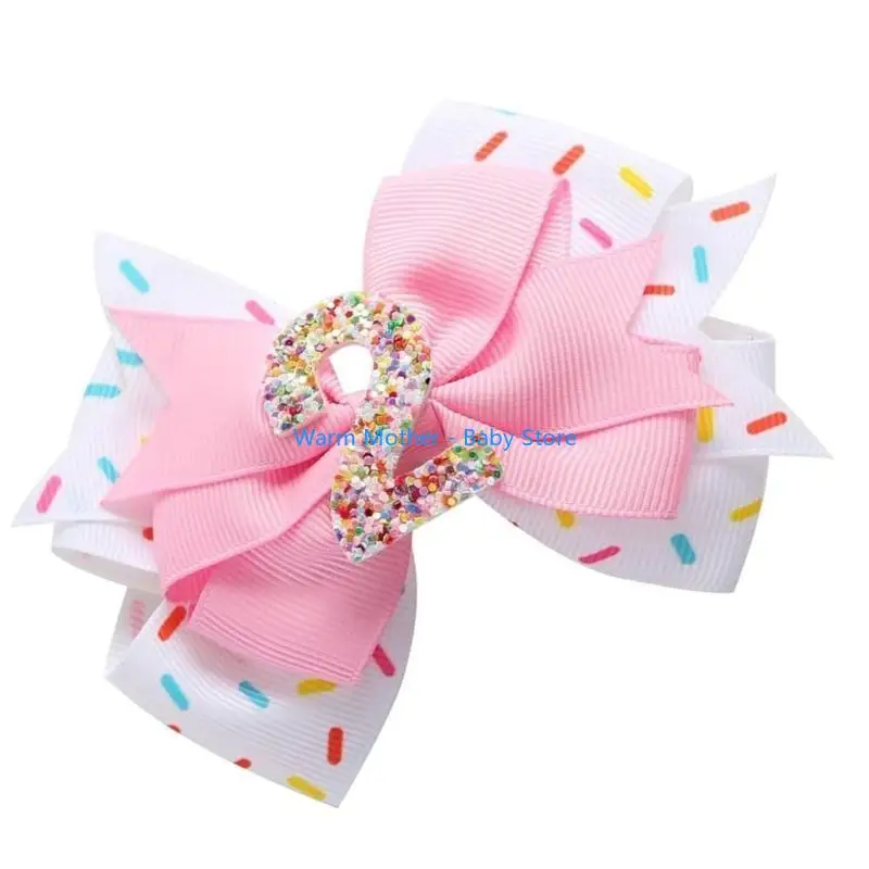 عيد ميلاد الفتيات عقال/مشبك شعر للرضع طفل الكرتون Bowknot ديكور أغطية الرأس/دبوس الشعر الأطفال لحفلة المهرجان 57QE