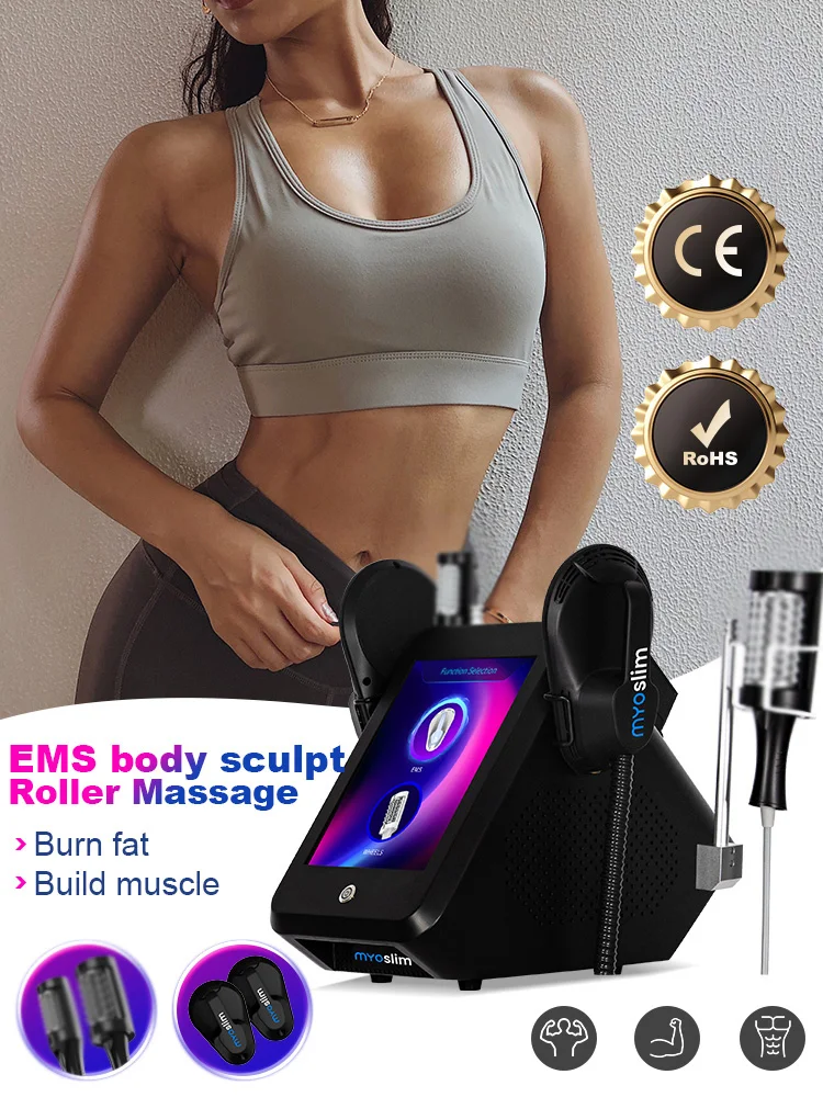 Máquina EMS para esculpir el cuerpo, rodillo de masaje, quemador de grasa, estimulación muscular, dispositivo electromagnético para el cuidado corporal y SPA