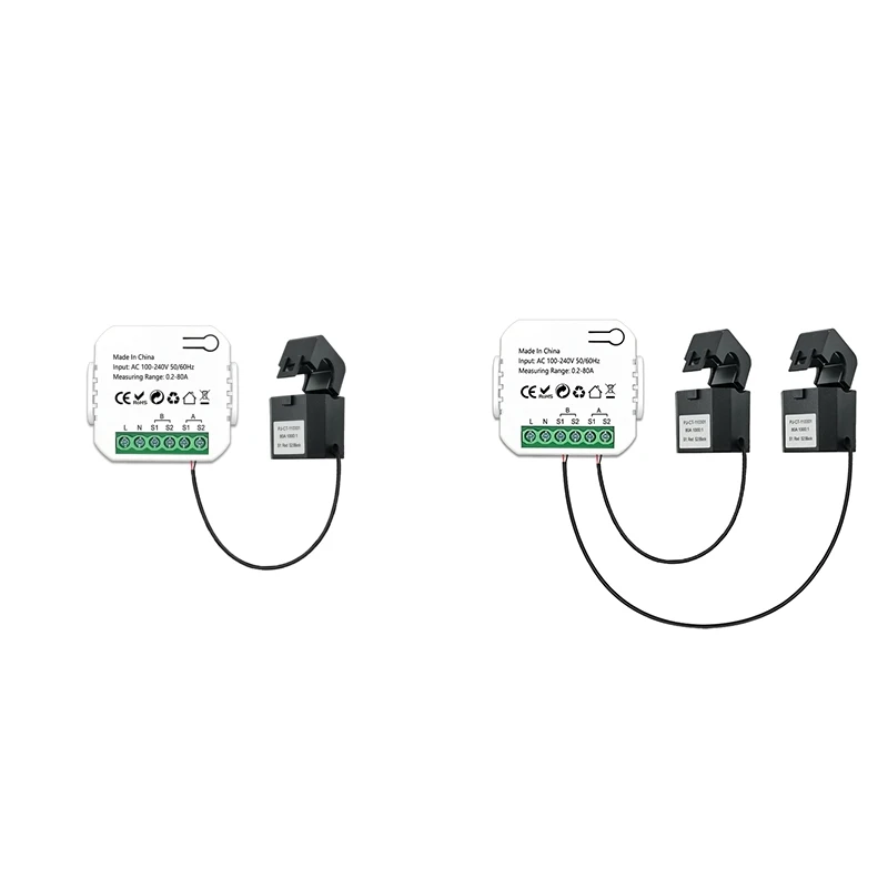 

Tuya Smart 2 Way Wifi Energy Meter Bidirection With Clamp App Monitor Solar Produced And Consumed Power AC110V 240V