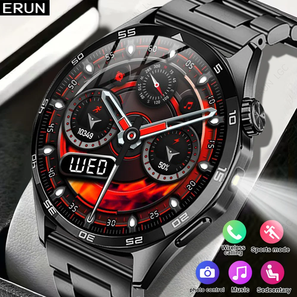 

ERUN Men's Smartwatch/Sports Watch/1.5-Inch HD Display/Wireless Calling/Message Notifications/for iPhone Android/Holiday Gift