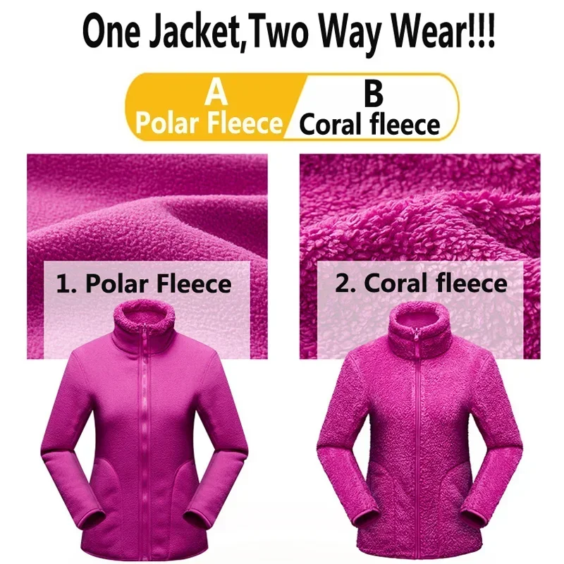 Abrigos cálidos de invierno para mujer, sudadera Unisex Reversible de lana Polar/Coral, sudaderas con capucha Harajuku, jersey de franela para mujer
