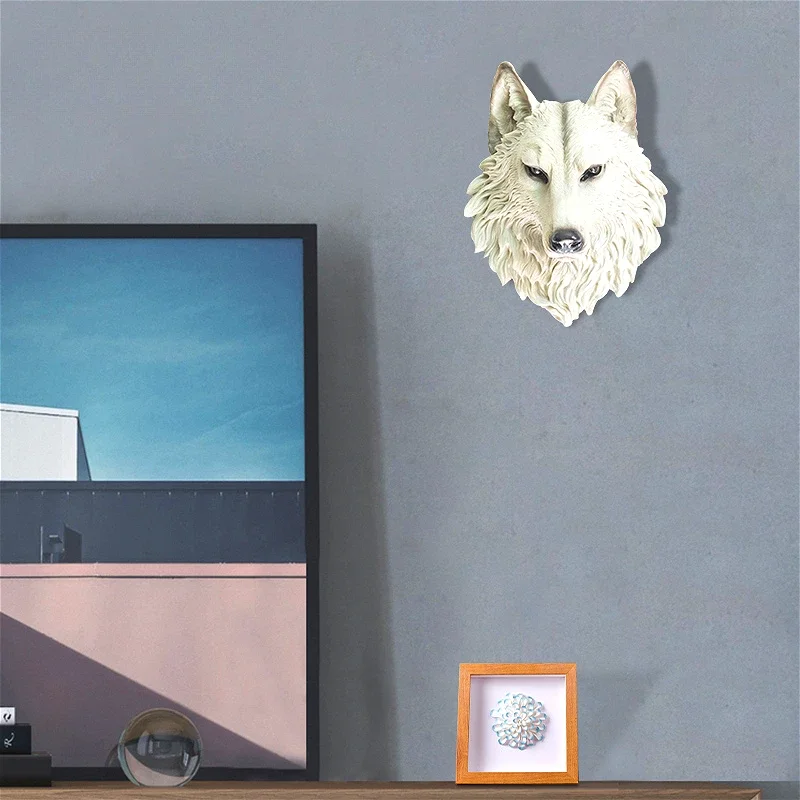 Simple Modern Wolf Head Wall Decoration, Living Room Animal Head Wall Decoration Decoration Bar Club Entrance Soft Decoration