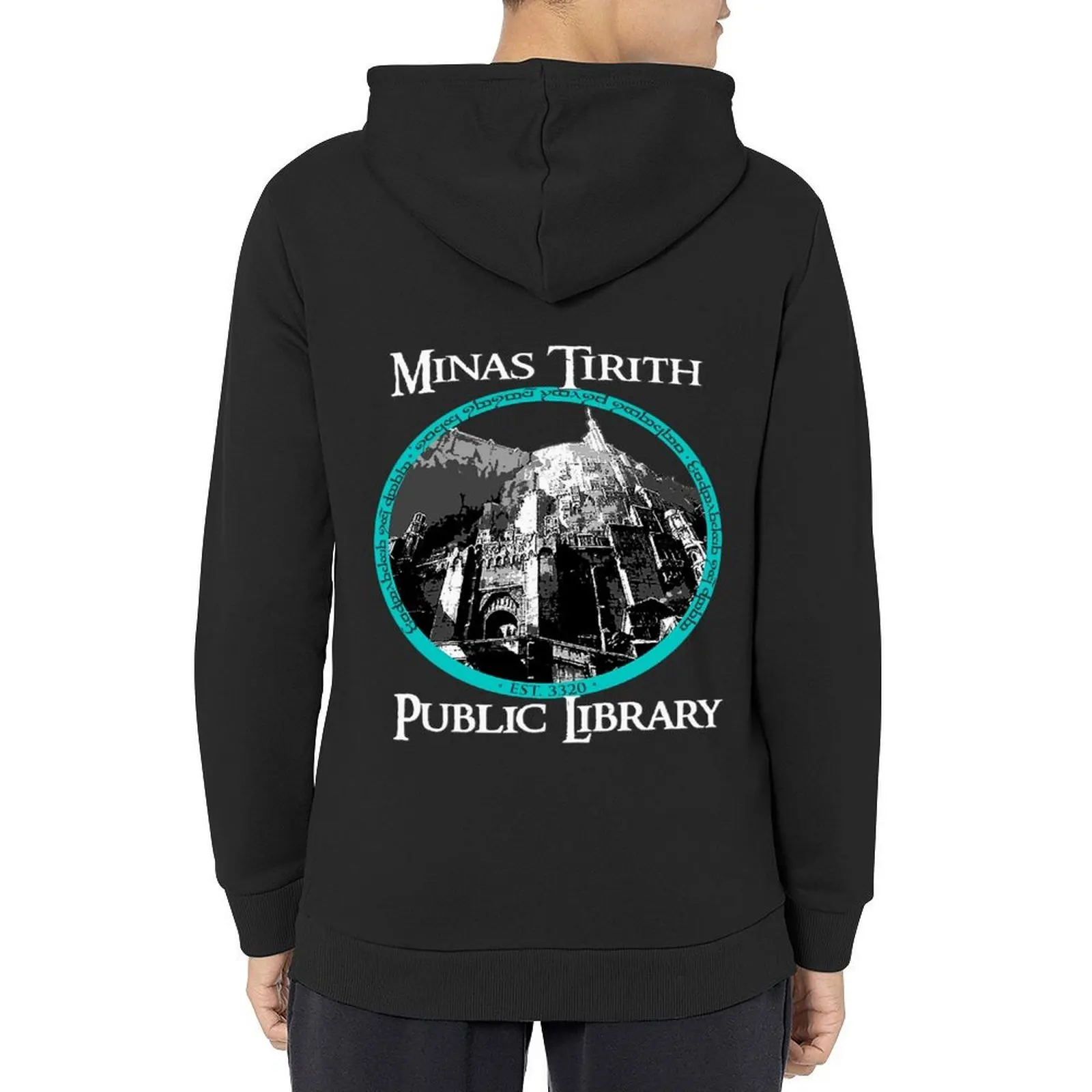 

MINAS TIRITH PUBLIC LIBRARY Hoodie men's clothing clothes for men men wear mens clothing men's hoodie sweatshirt