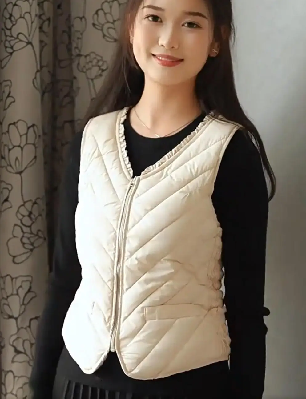 Women's Fleece Lined Thickened Vest Cotton down Lightweight Slim Fit Inner Wear Autumn Winter New Style Warm Close Fit Jacket