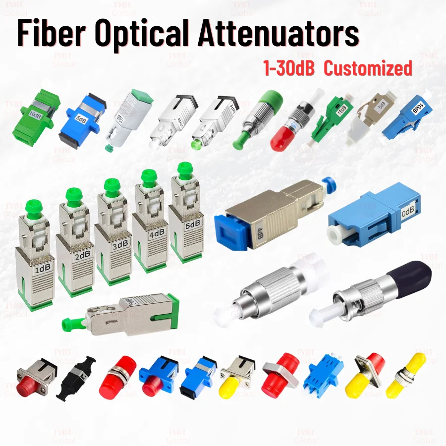 FTTH Fiber Optical Adapter Coupler Flange Attenuator Loopback 0-30dB SC LC ST FC E2K APC UPC Hybrids Customized Free Shipping