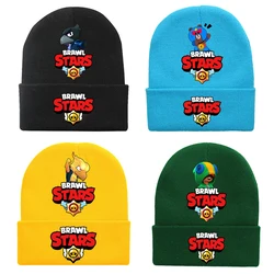 Anime Cartoon Game Figure Knitted Cap Leon Poco Crow Printed Winter Warm Comfortable Woolen Hat Outdoor Cycling Casual Caps gift