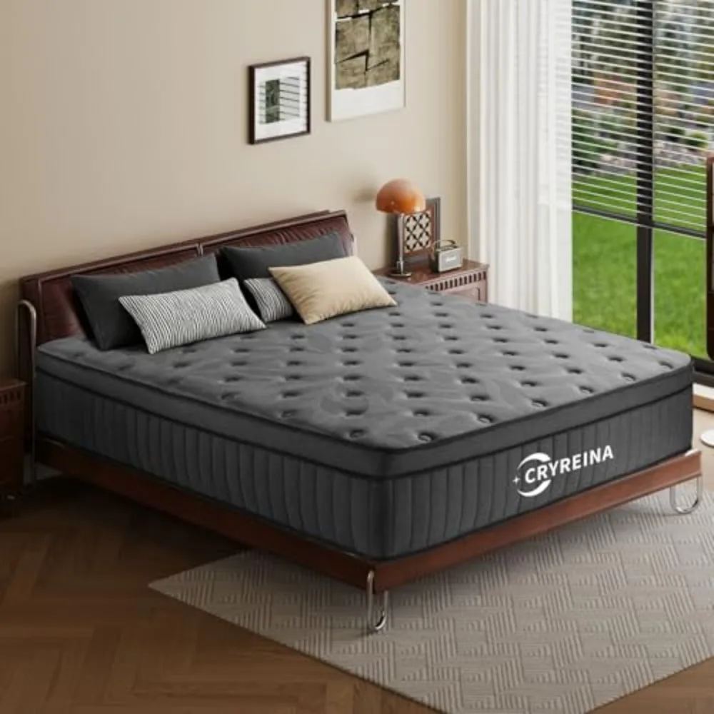 Full Size Mattress 10 inch, Hybrid Full Mattress in a Box, Upgrade Pocket Springs，Medium Firm, Pressure Relief