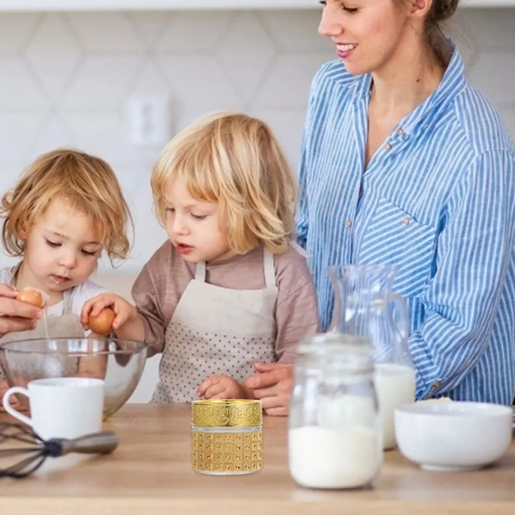 

2Pcs Glass Travel Size Empty Bottles Set 10G Golden Finish Compact Jars for Creams Lotions Portable Skin Care Organizer