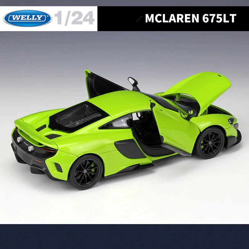 WELLY 1:24 McLaren 675LT Alloy Sports Car Model Diecast Metal Racing Car Vehicles Model High Simulation Collection Kids Toy Gift