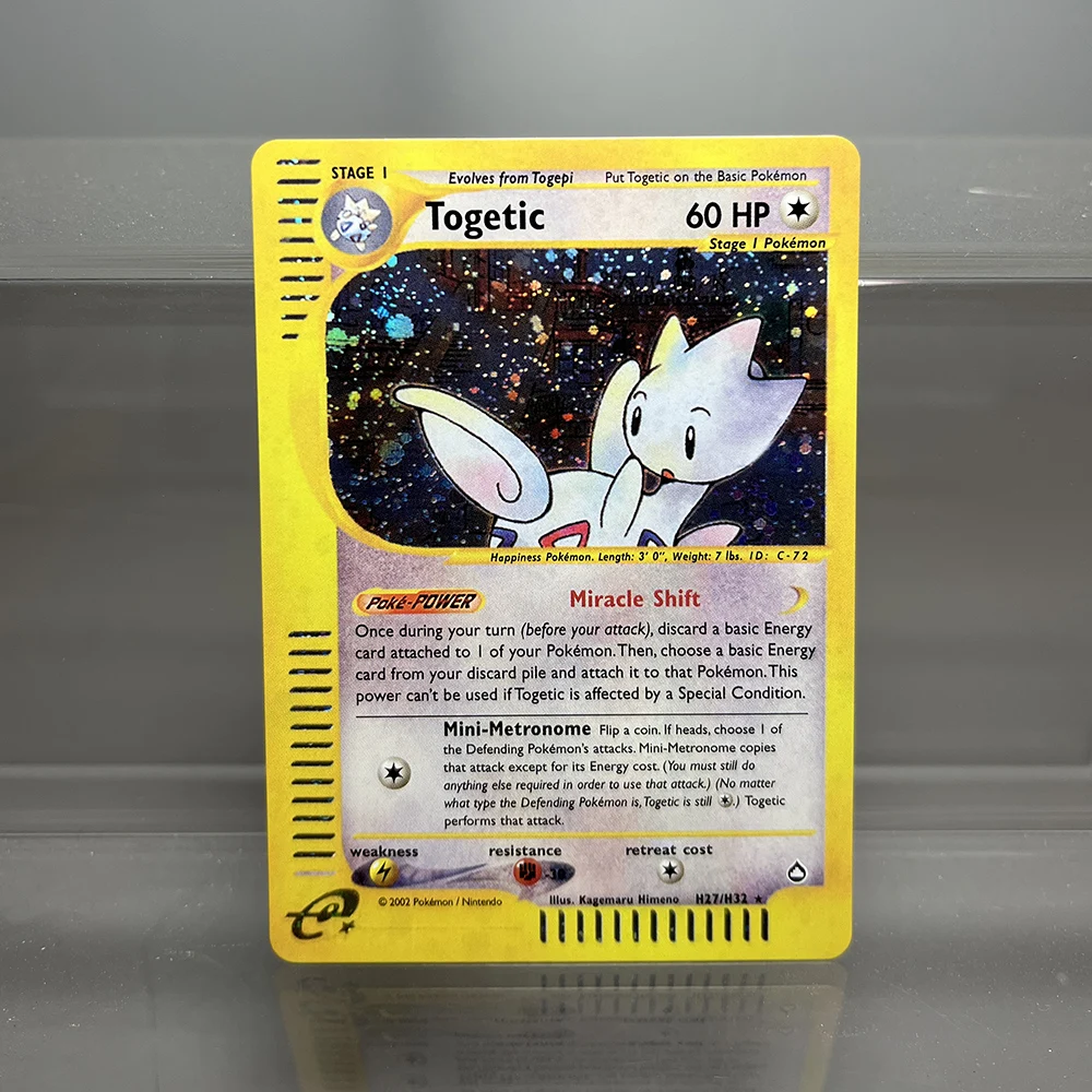 Pokemon E-Card Series Holographic Cards Umbreon Togetic Tyranitar Ampharos Hypno PTCG Proxy Card Kids Toys Game Collection