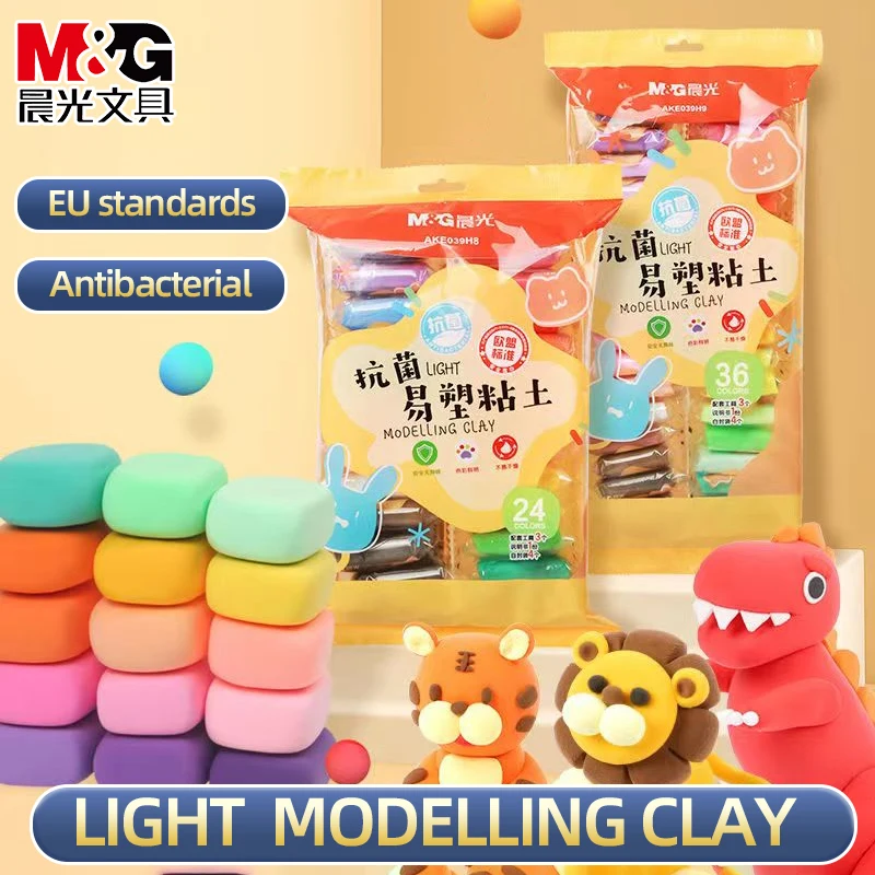 36PCS M&G Colorful Modeling Clay Kids soft DIY Air Dry Clay mud With Sculpting Tools accesories Hand Arts Crafts Gifts for child