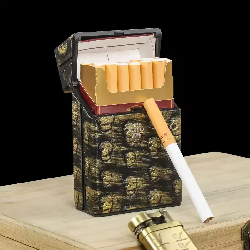 Plastic Leather Cigarette Case Coarse Cigarettes 20 Whole Package Portable Storage Box Personalized Men's Cigarette Case