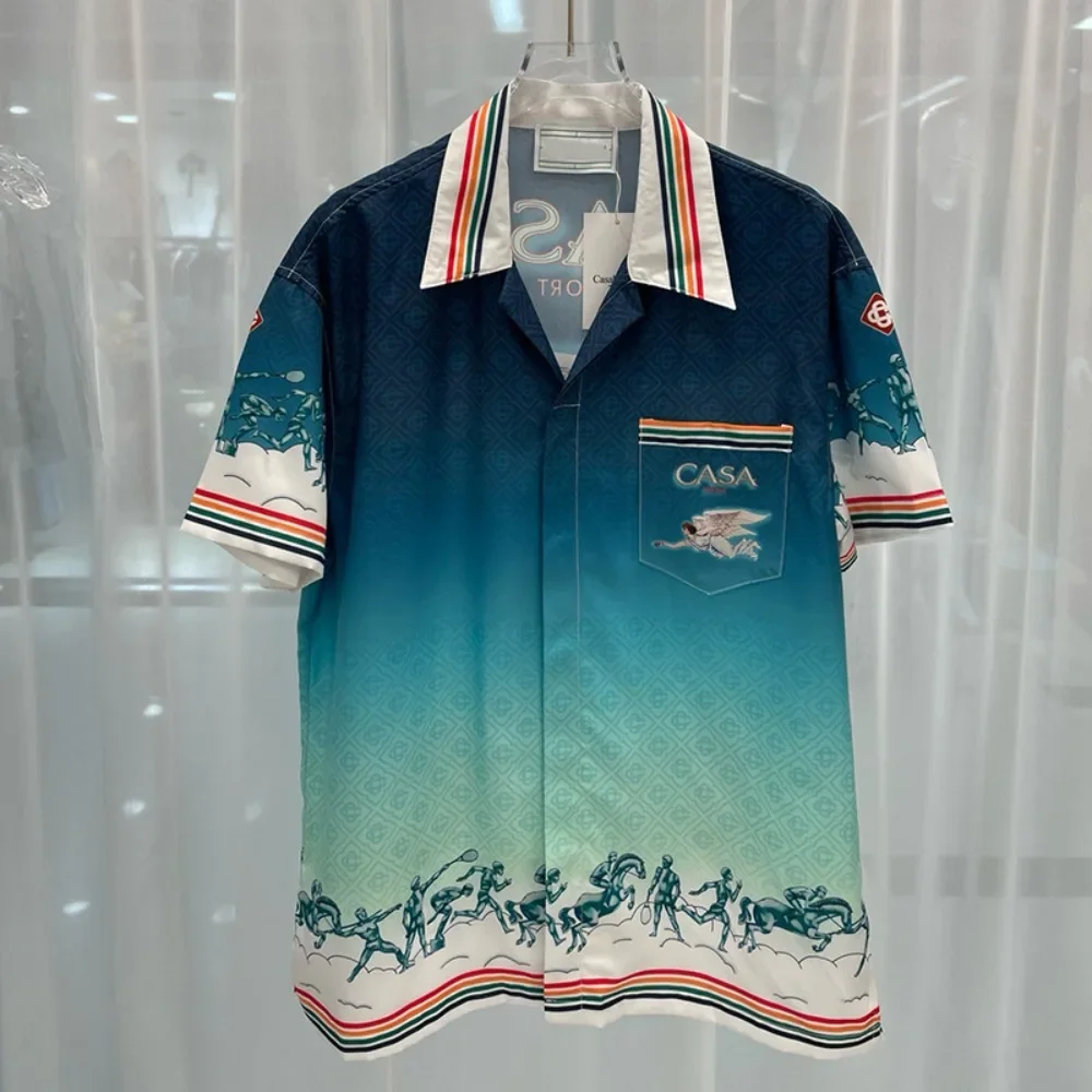 

3D Creative New European and American Printed Quick-drying Breathable Sport Men's S-5XL Hawaiian Beach Shirt Short-sleeved Shirt