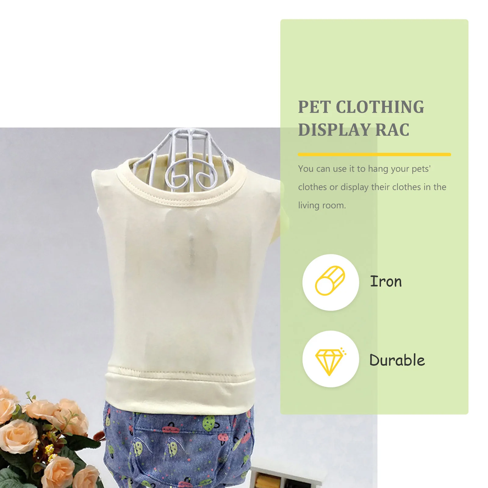 

Pet Clothing Display Rack Dog Cat Clothes Hanger Vintage Iron Art Pet Accessories Organizer Home Decor Mini Dress