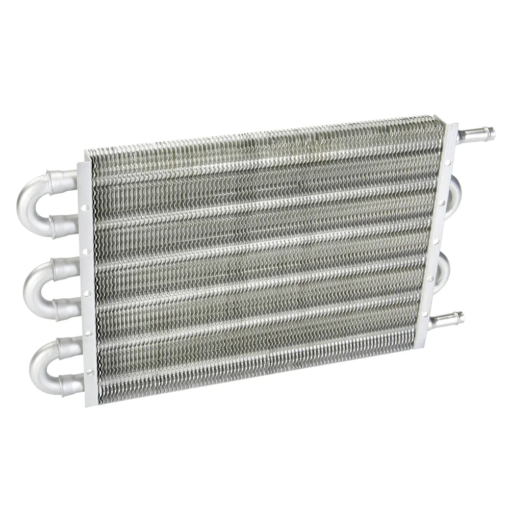 Universal Aluminum 6-Row Tube & Fin 5/6'' Manual Radiator Converter Kit, 15.5''x7.5''x0.75'' Transmission Oil Cooler
