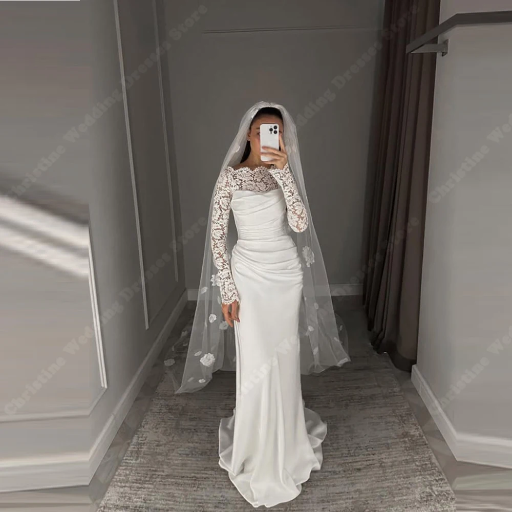 Minimalist ผู้หญิงชุดแต่งงานเซ็กซี่ Mermaid Robes Party Gowns Mopping ความยาวหมั้นบอลเจ้าหญิง Vestidos De Novias 2025