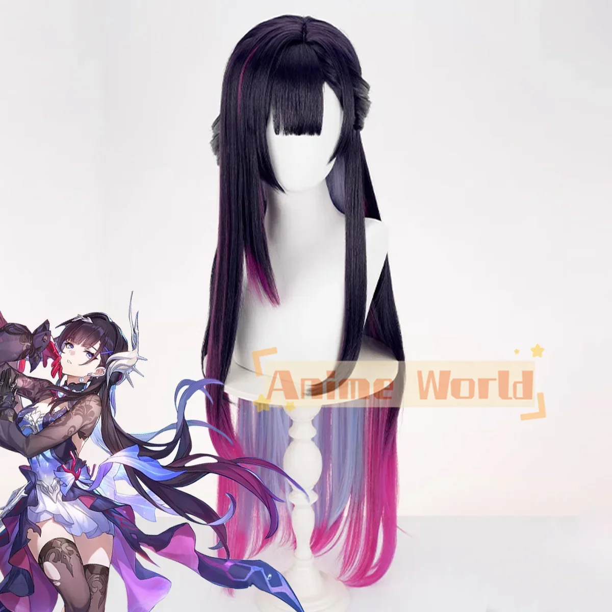

Anime Game Honkai: Star Rail Helektra Purple Cosplay Wig Halloween Christmas Woman Men Adult Wig