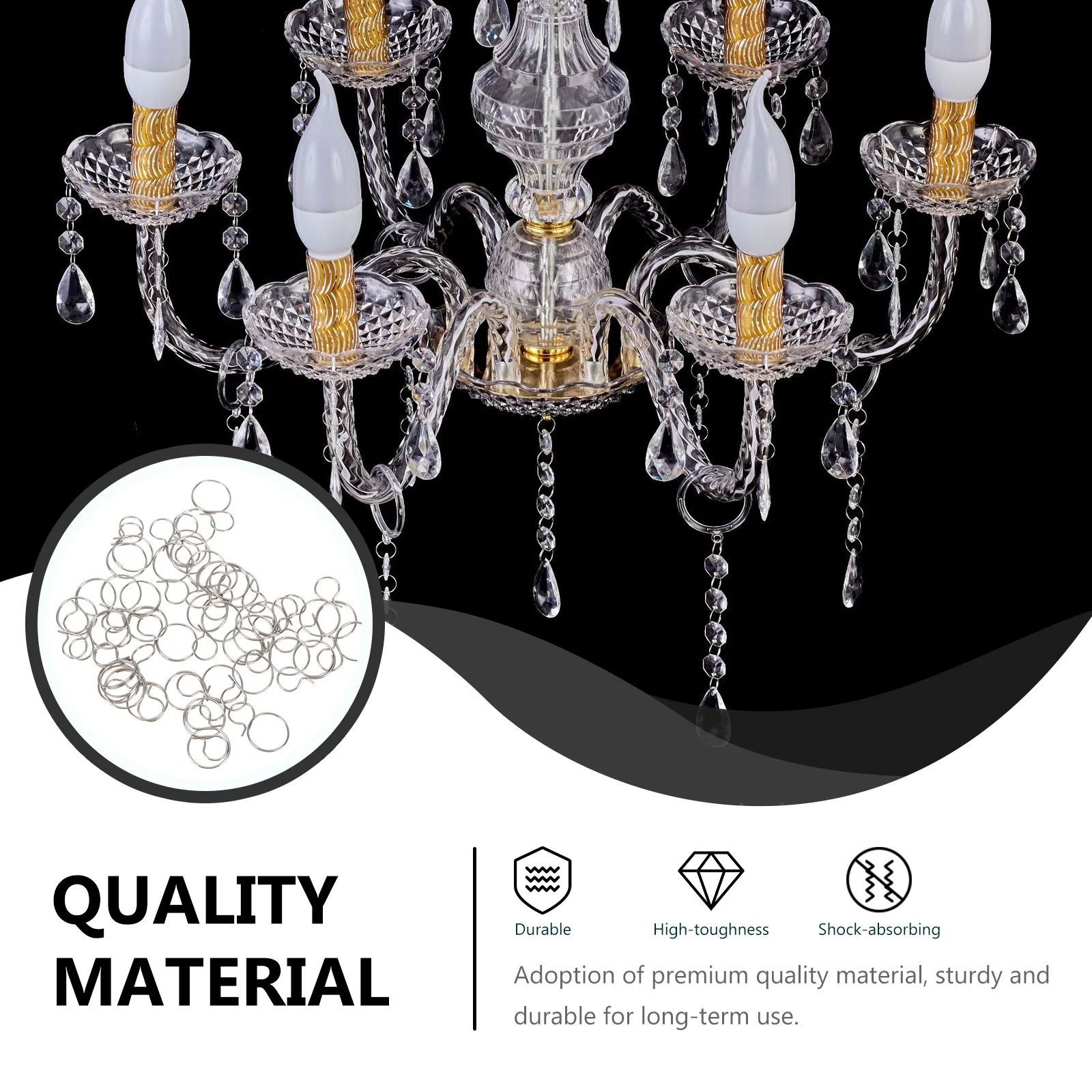 

40Pcs Chandelier Connection Ring Metal Pendant Connectors Sturdy No Rust Easy Install for Home Lamp Accessories