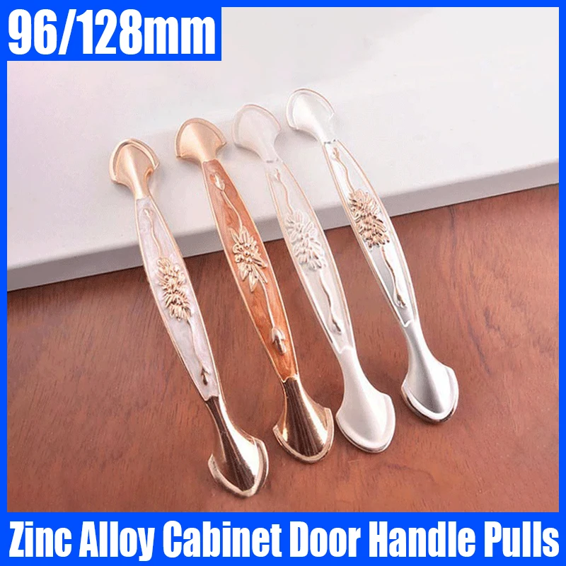 

2PCS 96/128mm Zinc Alloy Cabinet Handles Wardrobe Door Handles Drawer Knobs Amber Cupboard Pulls Furniture Handle Hardware