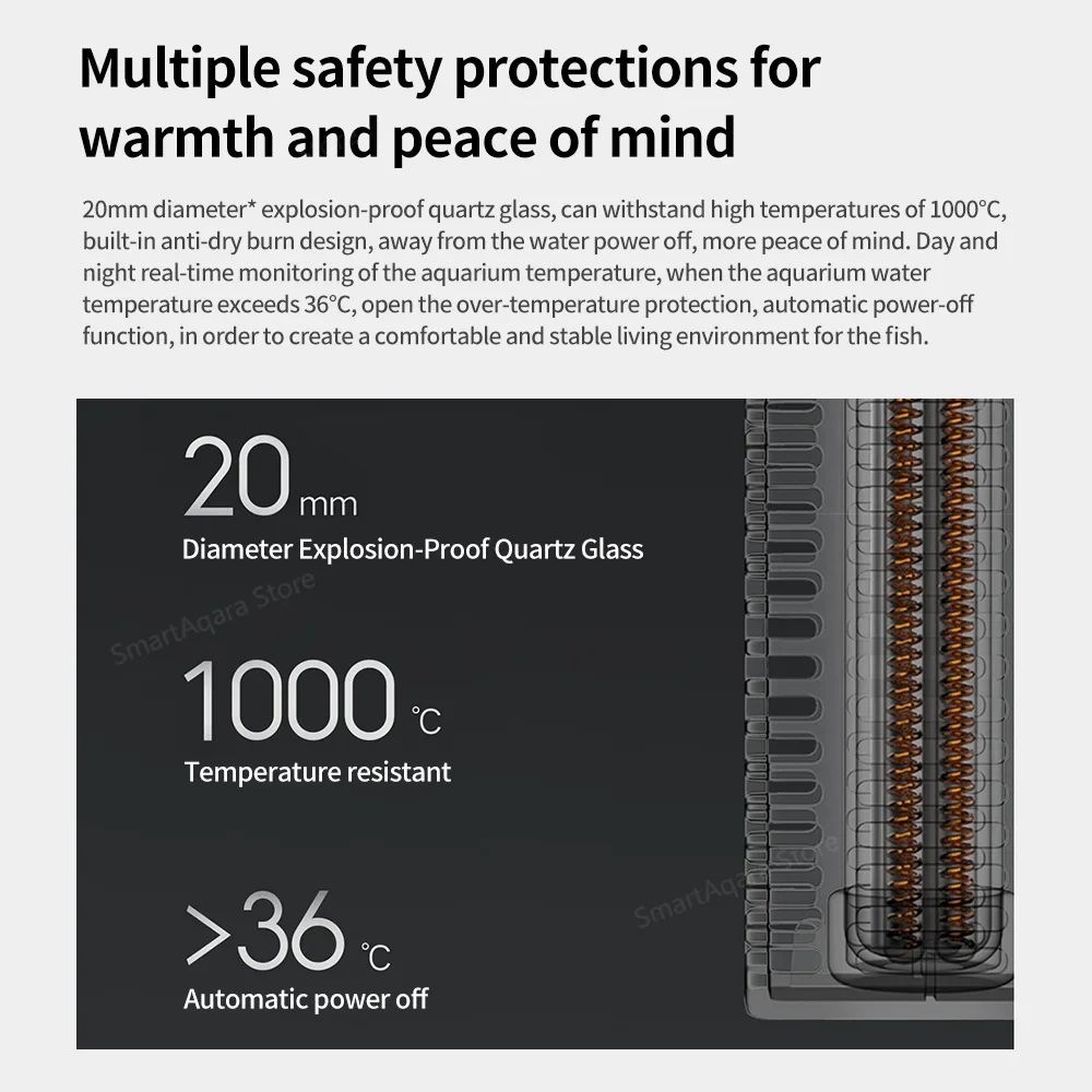 샤오미 미지아 스마트 어항용 히팅 로드, 스마트 항온 및 정밀 온도 제어, 어항 50W
