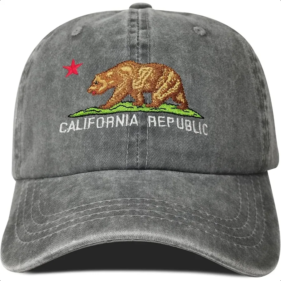 

Hepandy Embroidered California Bear Hats