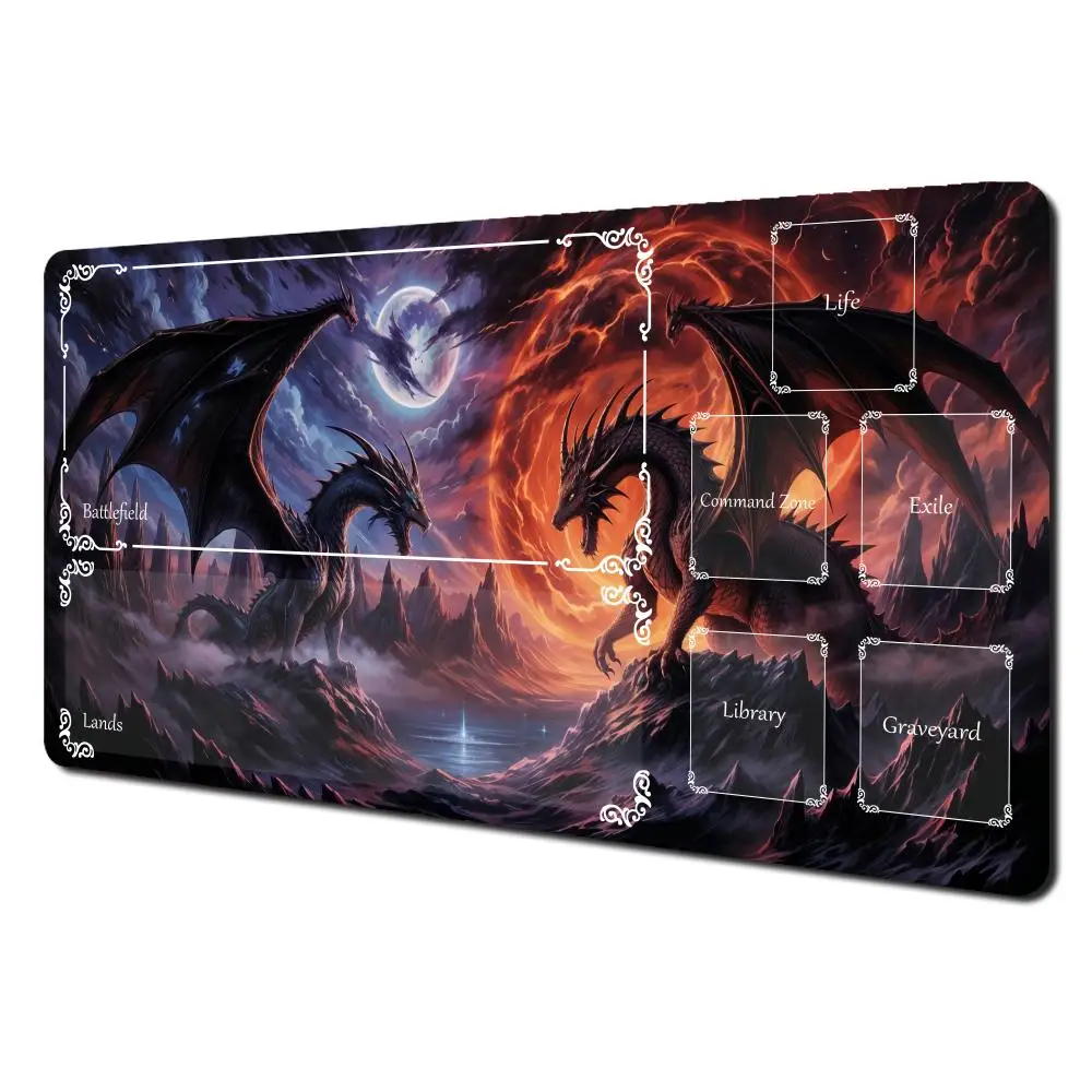 

Dragon Mouse pad Fantasy-themed TCG playmat game play mat Duel pads Beginner Card Battles Commander Gaming Deskpad 14*24inch