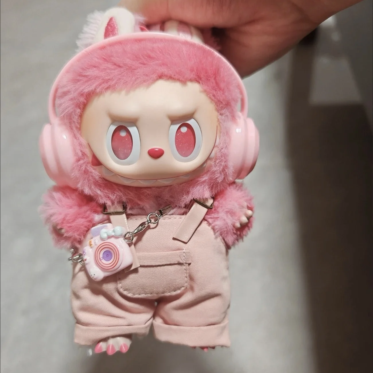 

17cm Mini Doll'S Clothes Outfit Accessories For Labubu V1 V2 V3 Striped overalls hats glasses shoes Cool handsome Clothing Gift