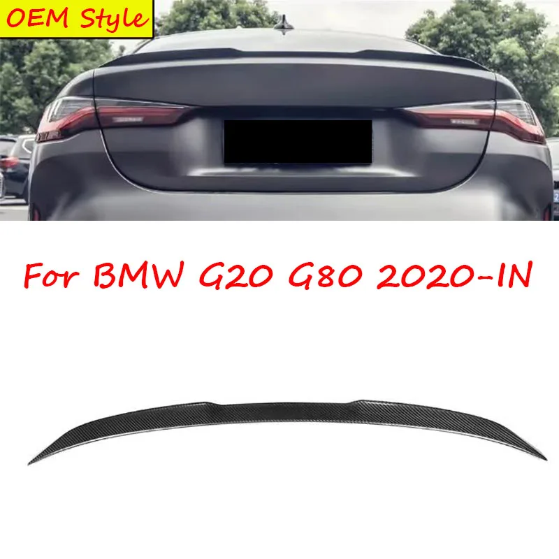 

Automotive Real Dry Carbon Fiber Trunk Spoiler Wing For BMW G20 G80 2020-IN OEM Style Boot Lid Lips