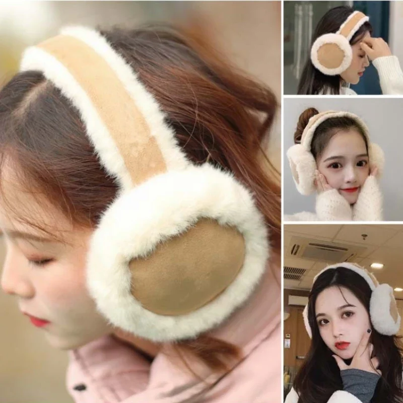 Unisex Winter Warm Shearling Wool Earmuffs Ear Earflap Plush Earmuff Girls Ladies Women Hairbands Ear Muffs Ear Warmer