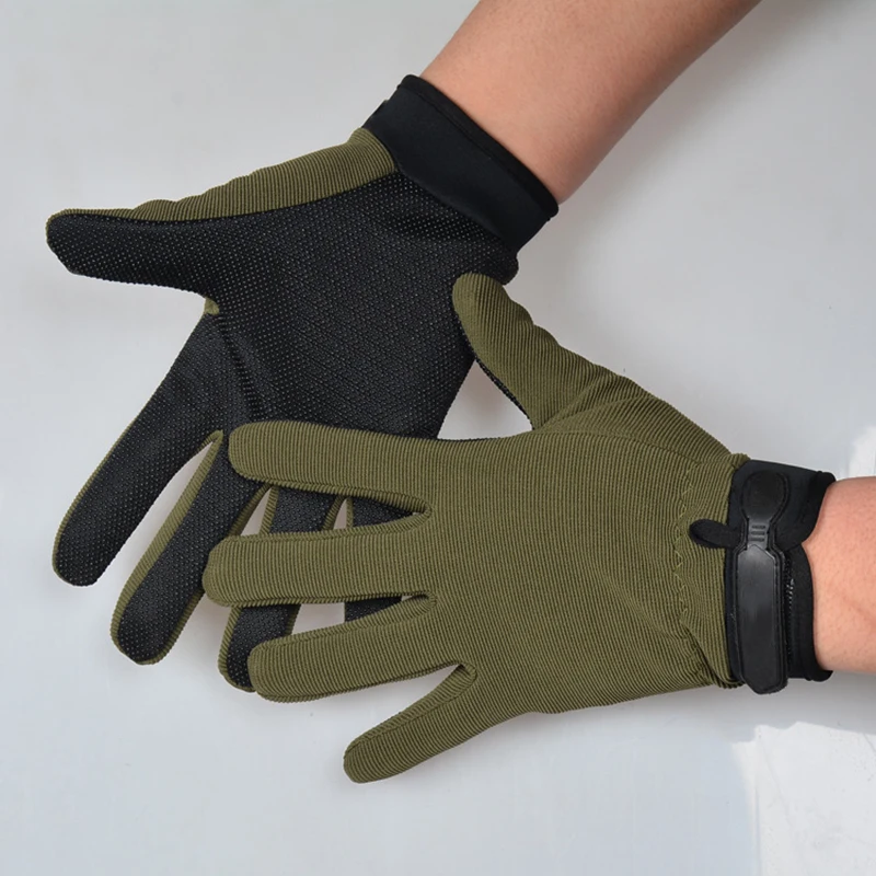 Guantes tácticos ligeros y transpirables para hombre y mujer, guantes antideslizantes de dedo completo para pesca, Verano