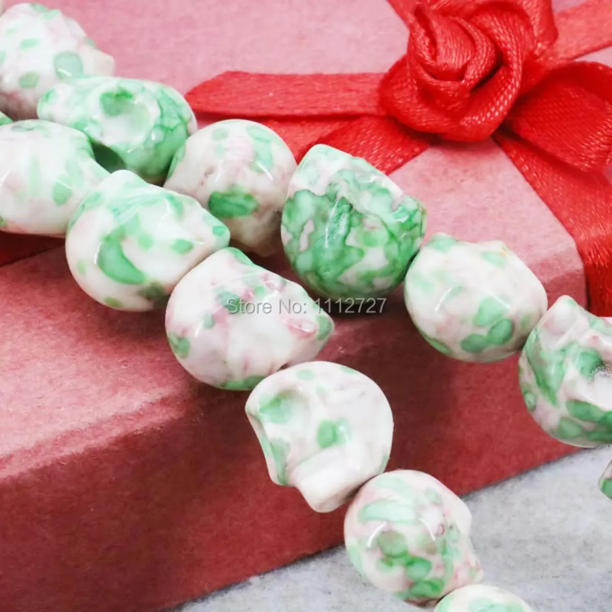 

Accessories Multicolor Riverstone Rainbow Semi-precious Stone Skull for Women Girl 12mm Loose DIY Beads Natural Jewelry Making