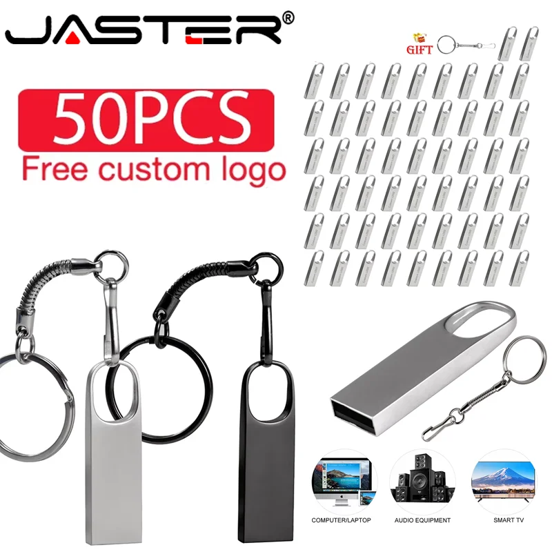 50PCS Lot USB Flash Drive 128GB Free Custom Logo Pen Drive 64GB Wholesale Memory Stick 32G Black Pendrive 16G Laser Engraving 8G