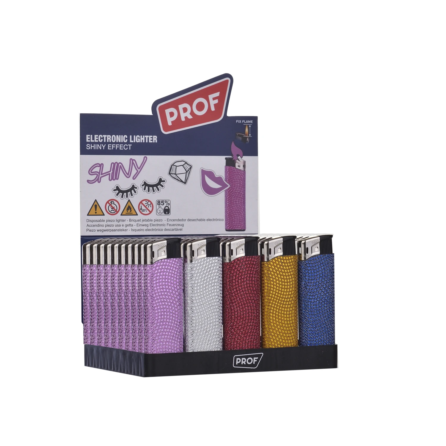 DISPAU Pack de 50 Mecheros Recargables Prof Shiny Hearts