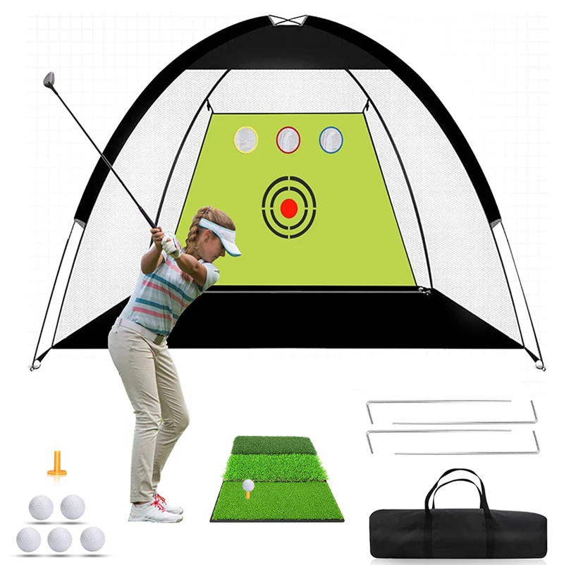 

Wholesale Nylon Golf Hitting Net with Mat Set 10x7ft Portable Indoor/Outdoor Practice Net for Backyard Swing Chippingpromote sal