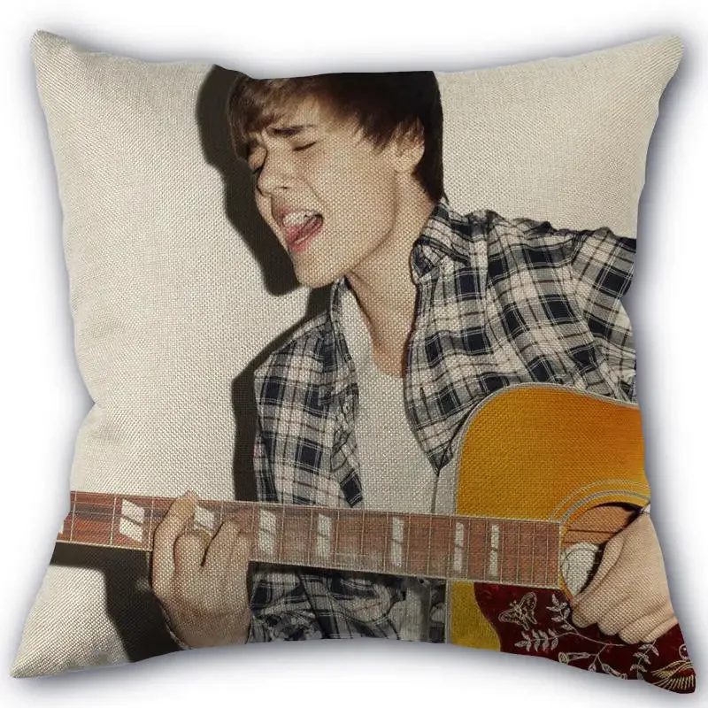 45X45cm Pillow Cover Justin Bieber Square Zipper Cotton Linen Pillow Cases Bedroom Home Decorative Pillowcase 0331