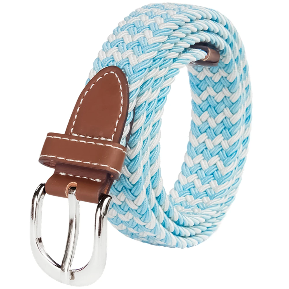 Ladies' 2.5cm elastic canvas belt, fashionable and versatile, needle buckle belt, available in multiple colors