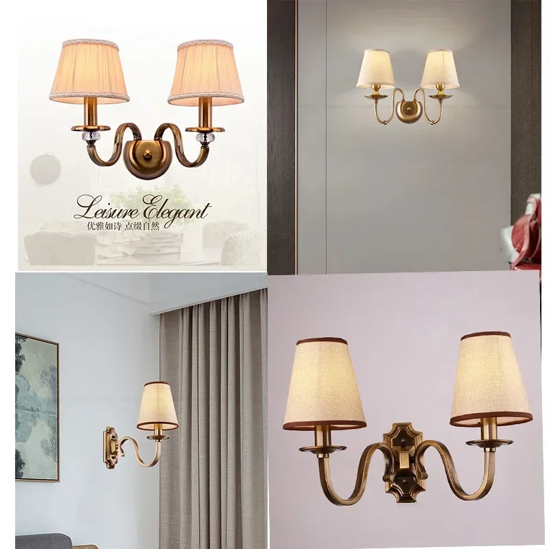Bedside Bedroom Retro American Minimalist Restaurant Modern Corridor Corridor Wall Lamp Living Room Background Wall Lamp Retro