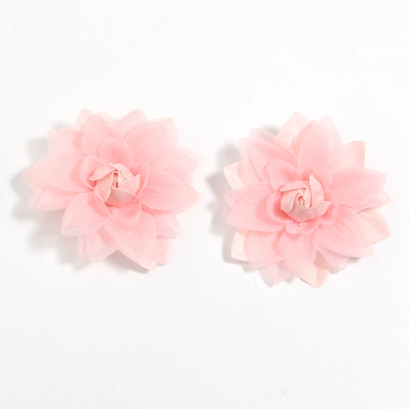 Flores de tela para niña, accesorios para el cabello de gasa de Boutique para diademas, accesorios para la cabeza, 6,3 CM, 2,5 pulgadas, 50 Uds.