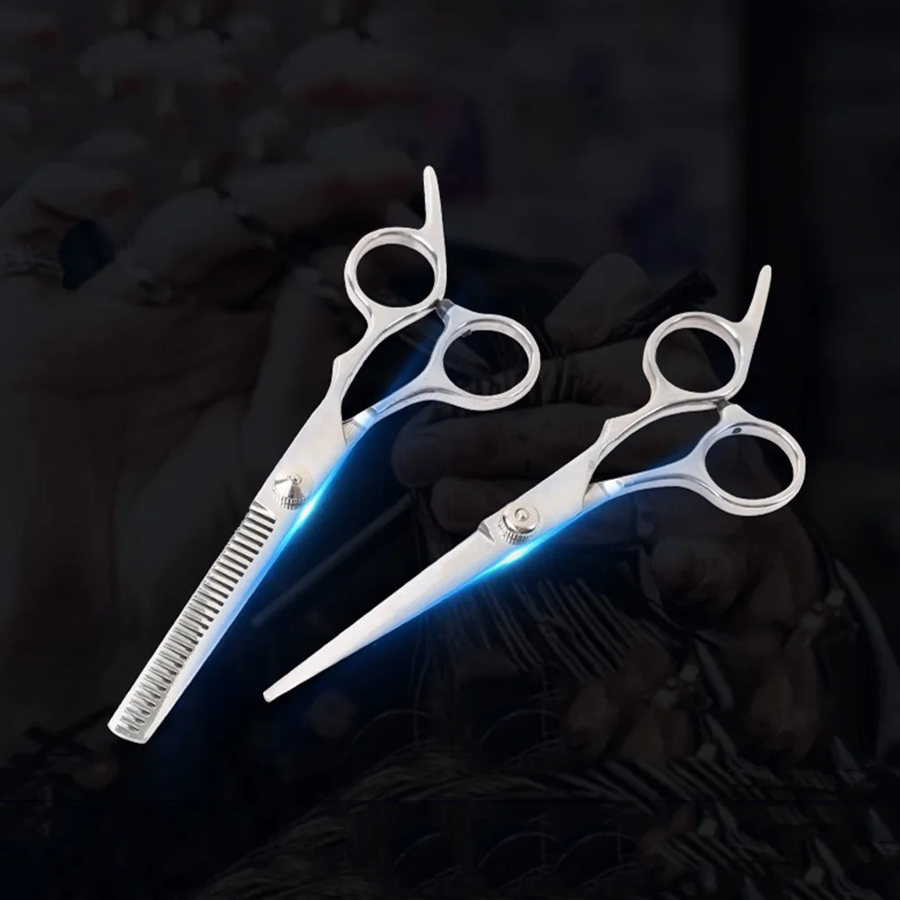 

6pcs Professional Hair Cutting Scissor Set Stainless Steel Thinning Shears For Barber Salon Home Use Hairdressing Tools