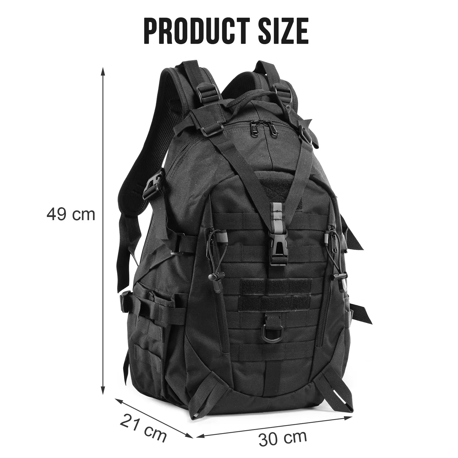 

25L Military Tactical Backpack For Men Camping Hiking Backpacks Reflective Outdoor Travel Bags Molle 3P Climbing Rucksack Bag