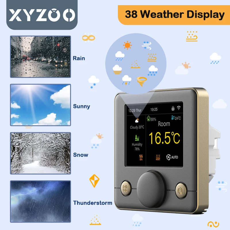 Smart Floor Heating Thermostat IPS Screen Tuya WiFi Home Temperature Digital Controller of Electric/Water Gas Boiler Alexa Alice