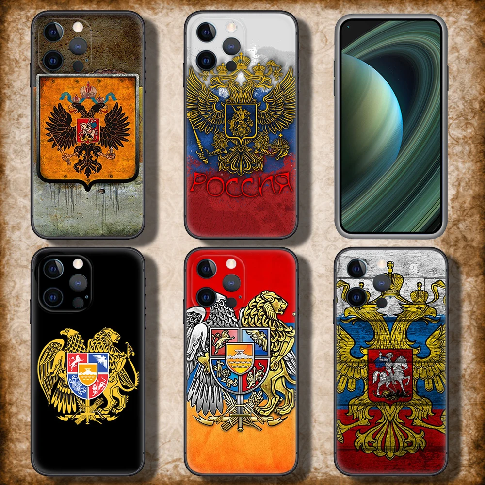 58d Armenia Albania Russia flag Soft Silicone Case for iPhone 15 14 Plus 13 12 11 X XS XR Pro Max Mini 8 7 Plus