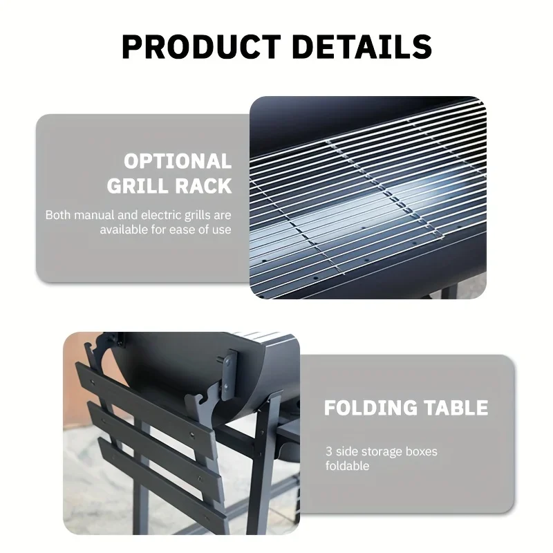 Portable Folding Stainless Steel Charcoal BBQ Grill for Outdoor Camping Travel Backyard Picnic Cooking