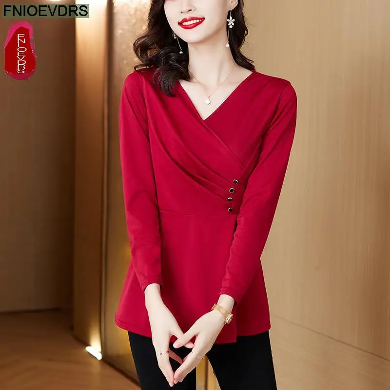 M-5XL Women Elegant Office Lady Retro Vintage Loose V Neck Peplum Tops Work Peplum Black Lace Long Tunic Basic Shirt Blouses