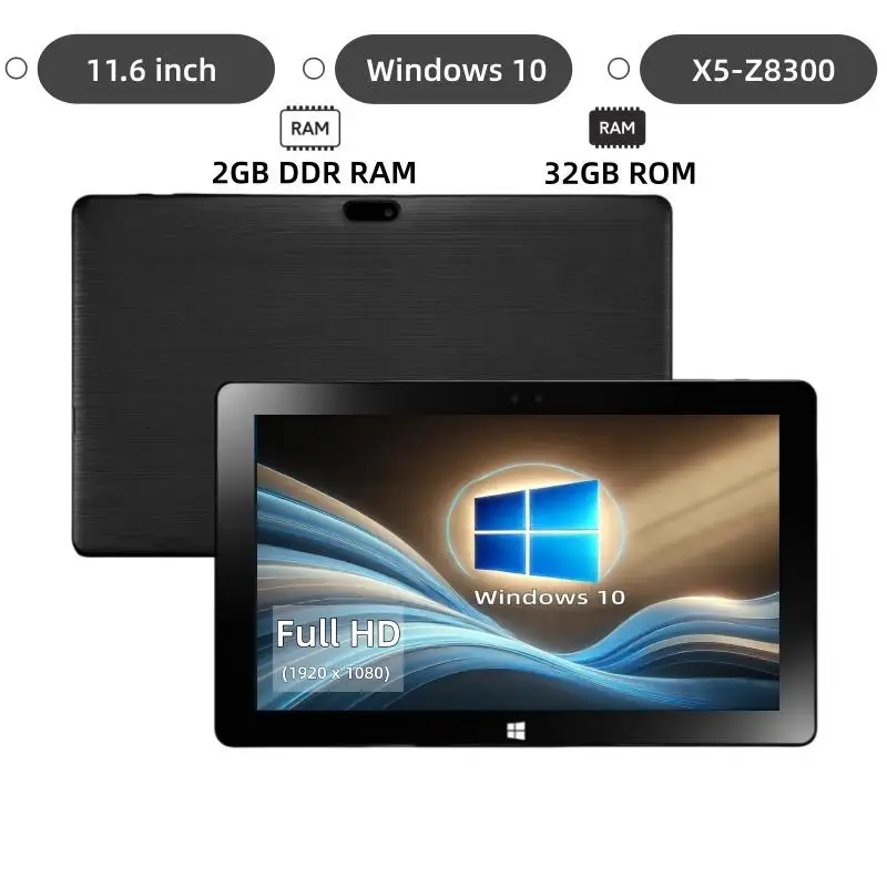 

Горячая распродажа: 32-битный планшет 11,6 дюймов с Windows 10, процессор X5-Z8300 Quad Core, 2 ГБ DDR RAM, 32 ГБ ROM, экран 1920 x 1080 IPS, двойная камера, 1*Type-C USB