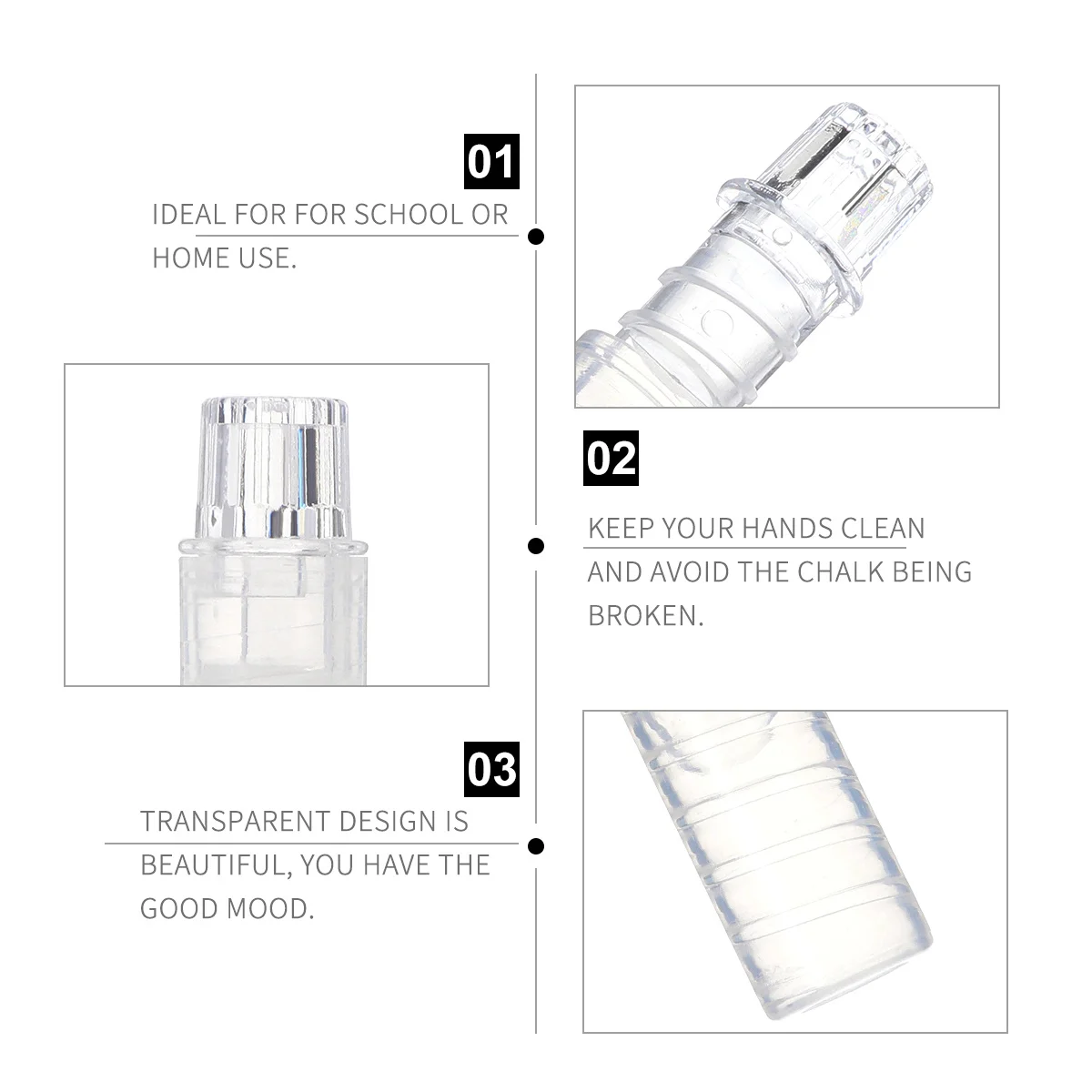 

10 шт., прозрачный держатель для мела, пластиковый пылезащитный инструмент для письма для классной комнаты, дома, учебы, держатель для мела, аксессуары