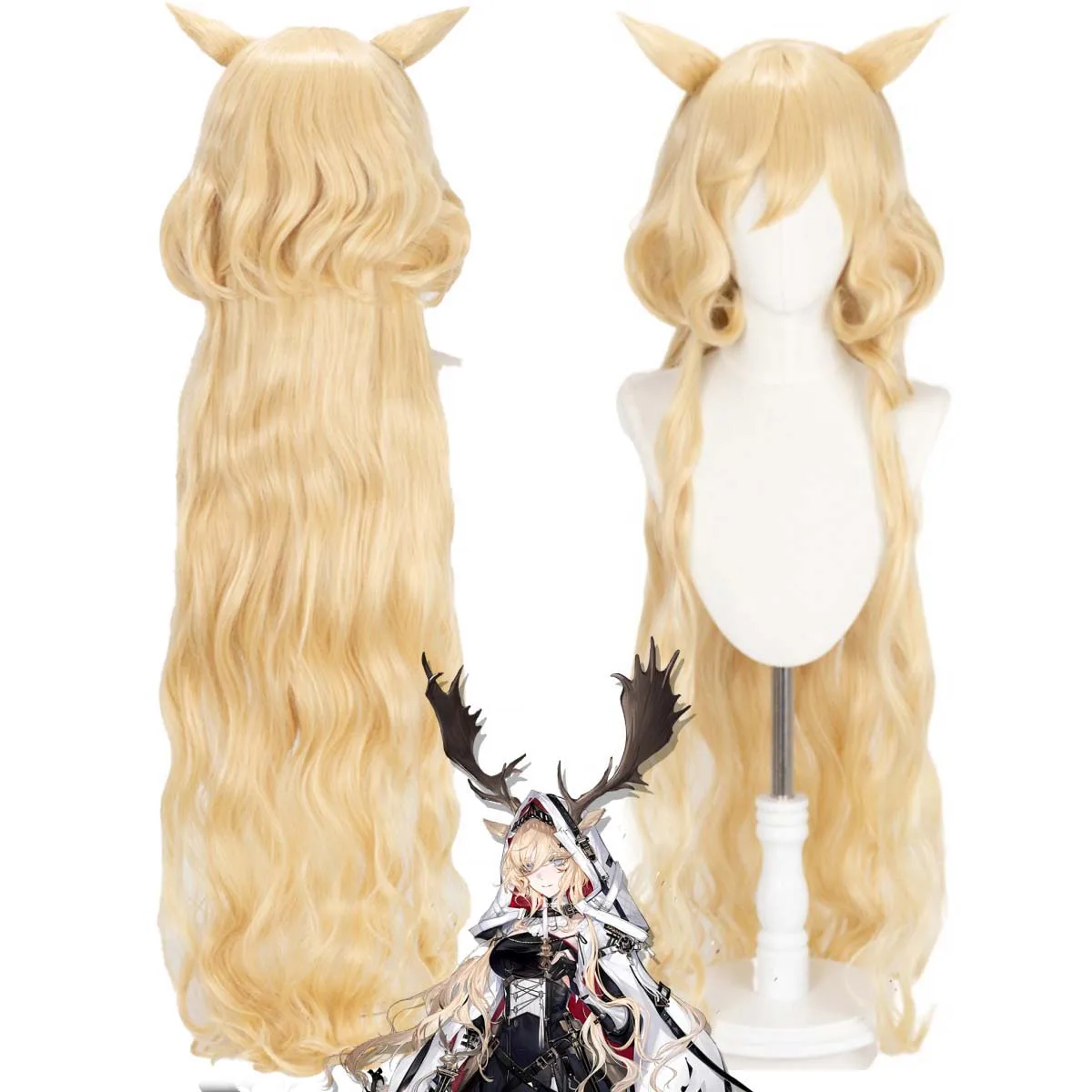 

Парик для косплея Вивианы из Arknights, длинный, блонд, термостойкий, для женщин, для вечеринки на Хэллоуин